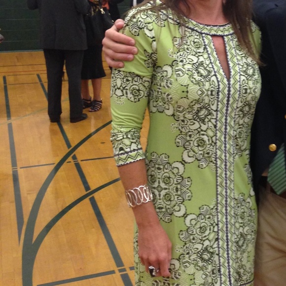 BCBGMaxazria AVILA dress lime green combo Small - Picture 15 of 16